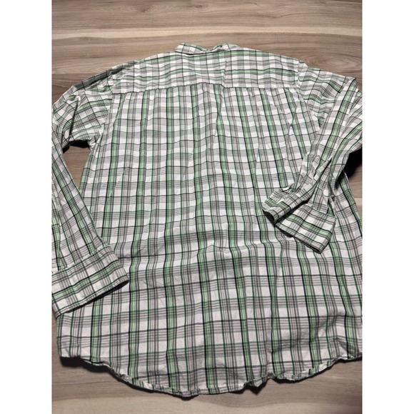 Ecko Unltd Plaid Button Down Shirt Mens Large Green White Cotton Long Sleeve Y2K - Picture 2 of 7